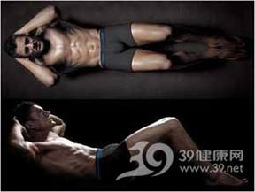 男性健身_塑腰部线条,美男腹部三级跳