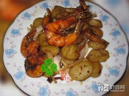 椒盐虾炒年糕