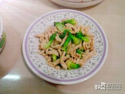 鸡柳肉炒油菜心