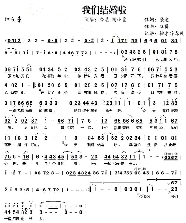 《我们结婚啦》(冷漠 杨小曼演唱)