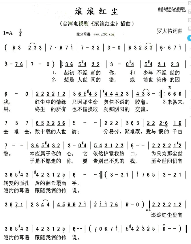 《滚滚红尘》(陈淑桦演唱)