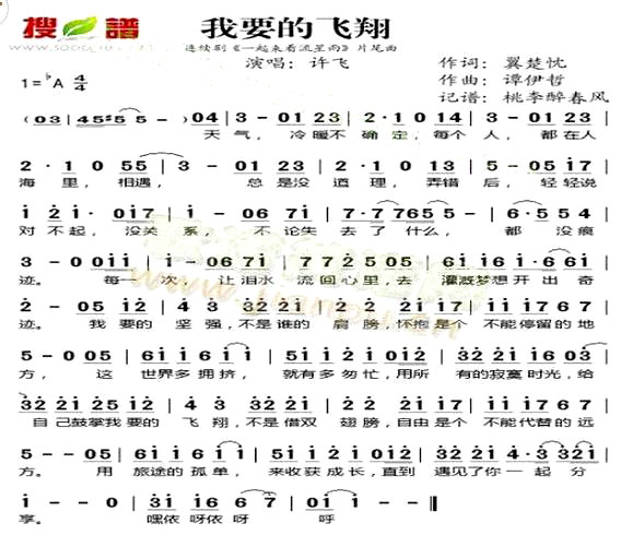 《我要的飞翔》(许飞演唱)