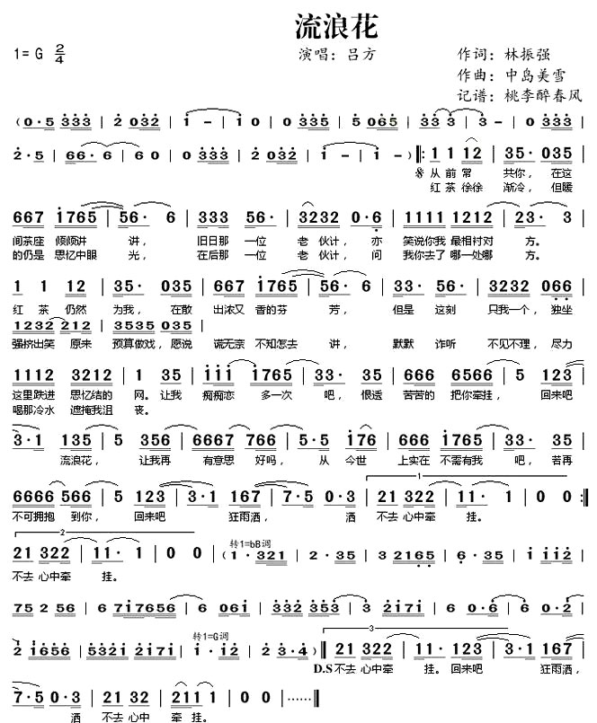 《流浪花》(吕方演唱)
