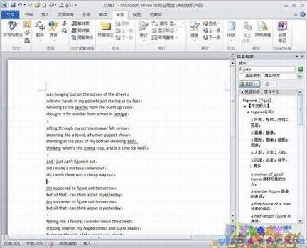 无需装词典 Word2010也能屏幕取词翻译